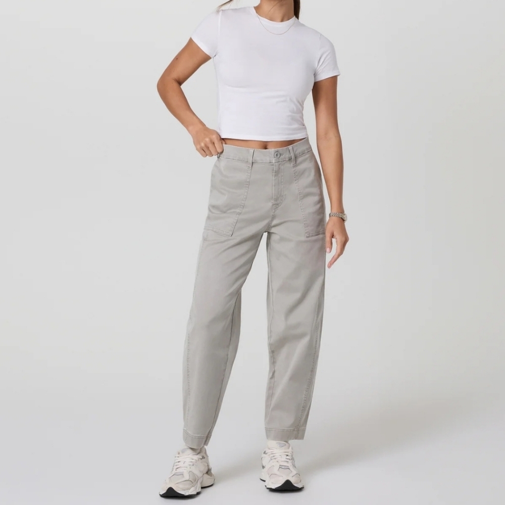 Vuori Anza Twill Pants Trousers Talc Natural Green Khaki Medium M